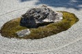 A few stones of Ryoanji`s famous rock garden Royalty Free Stock Photo